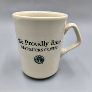 2005 We Proudly Brew Starbucks Coffee Mug USA Homer Laughlin with angled handle